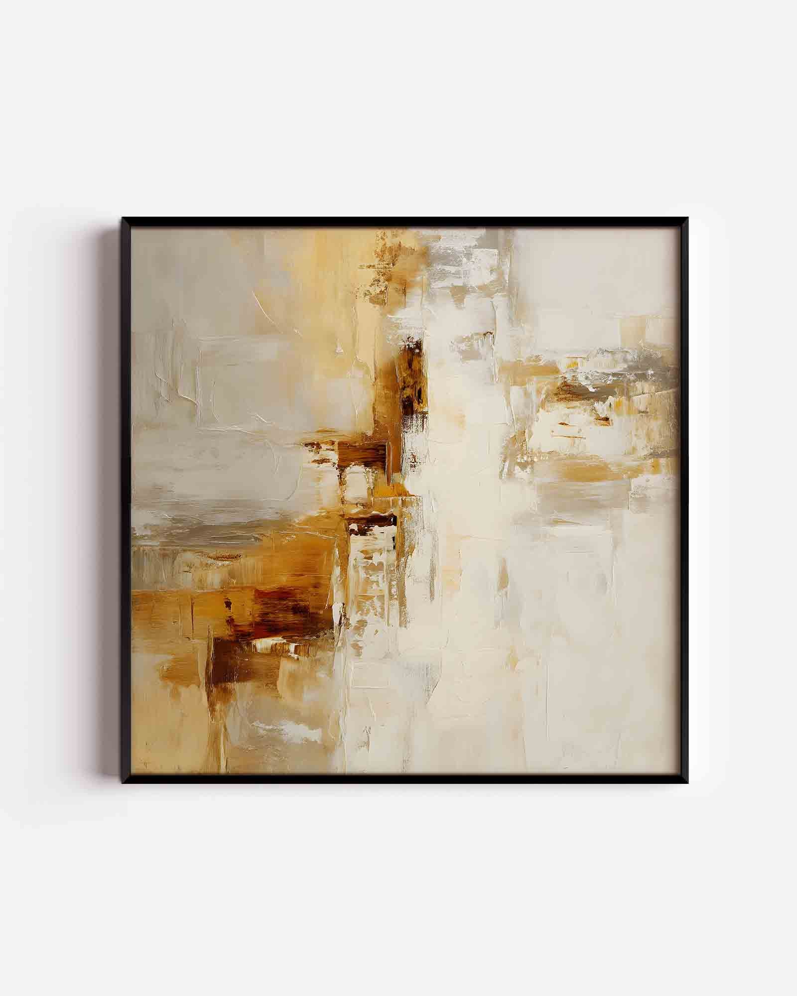 Abstracte beige en bruine Poster