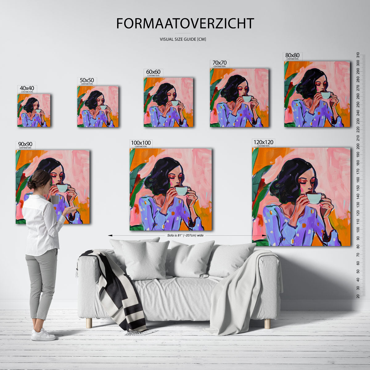 Vrouw met kopje Poster