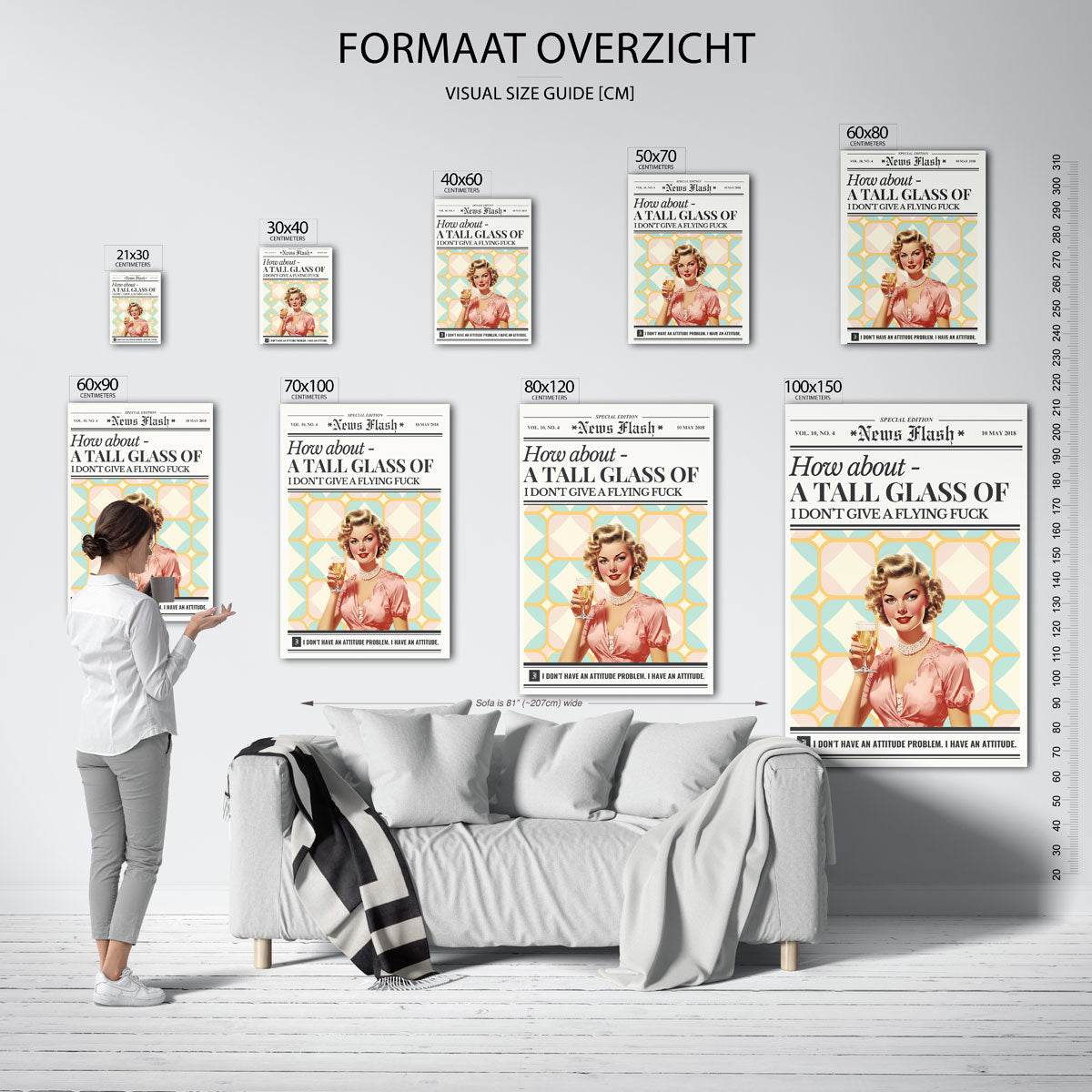 Vrouw met glas Poster