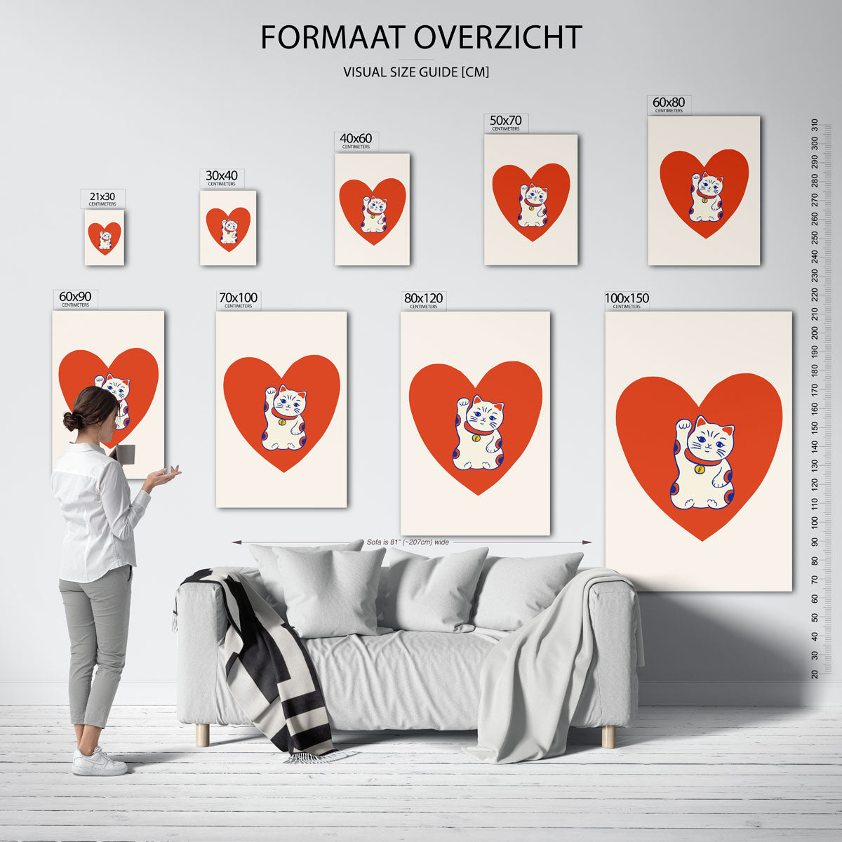 Kat met hart Poster