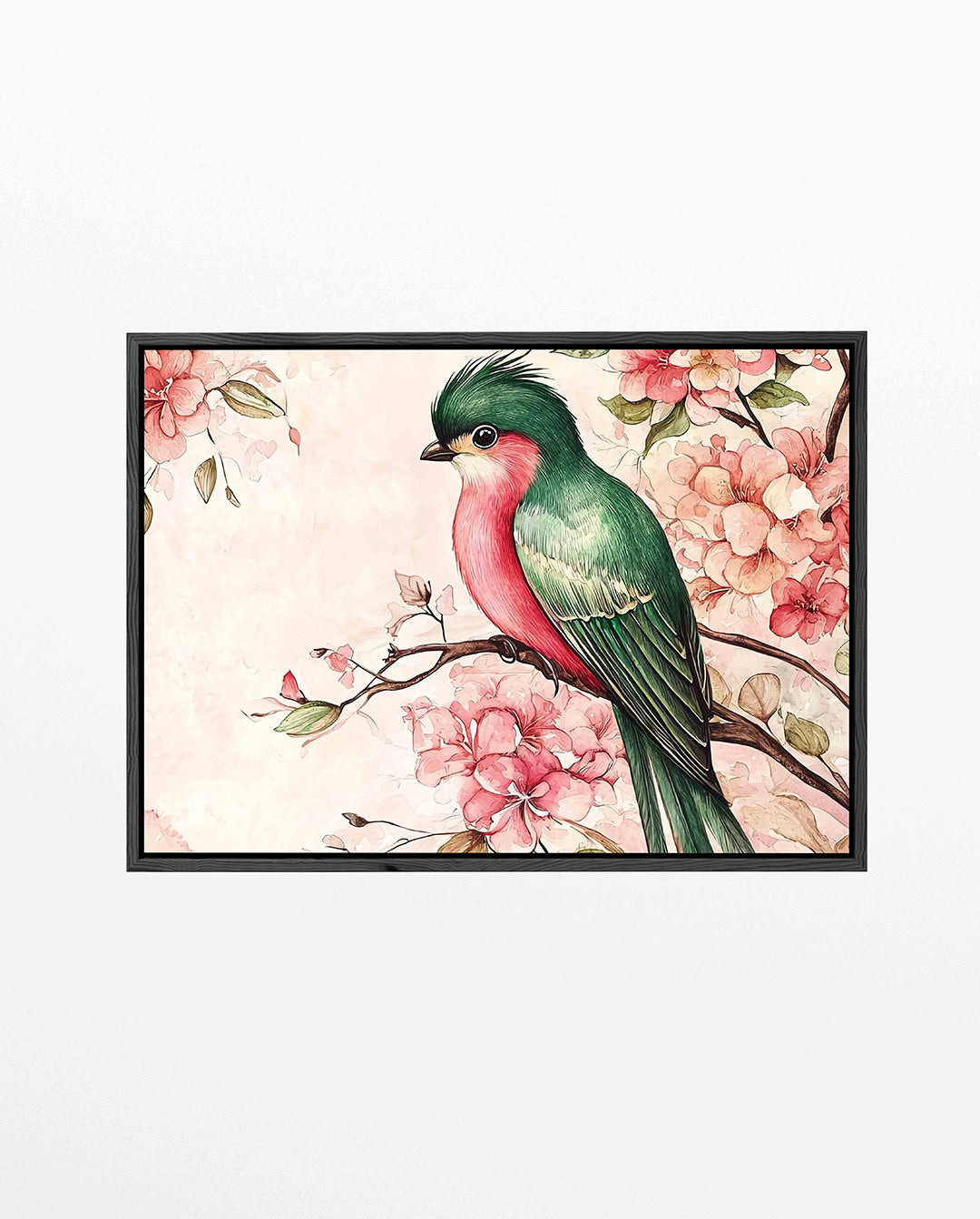 Vogel en bloemen Kunstwerk