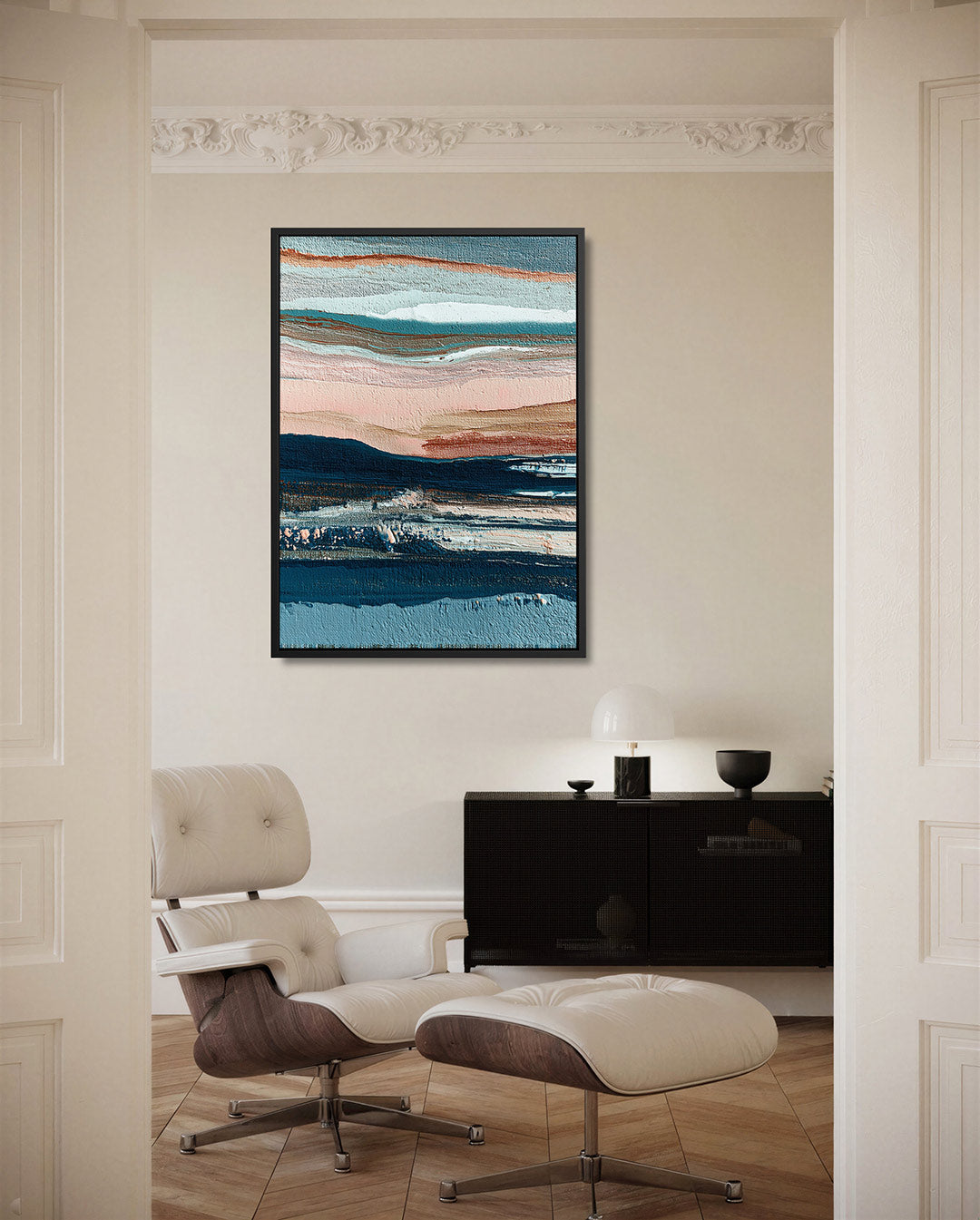 Gelaagde kleurencompositie Kunstwerk