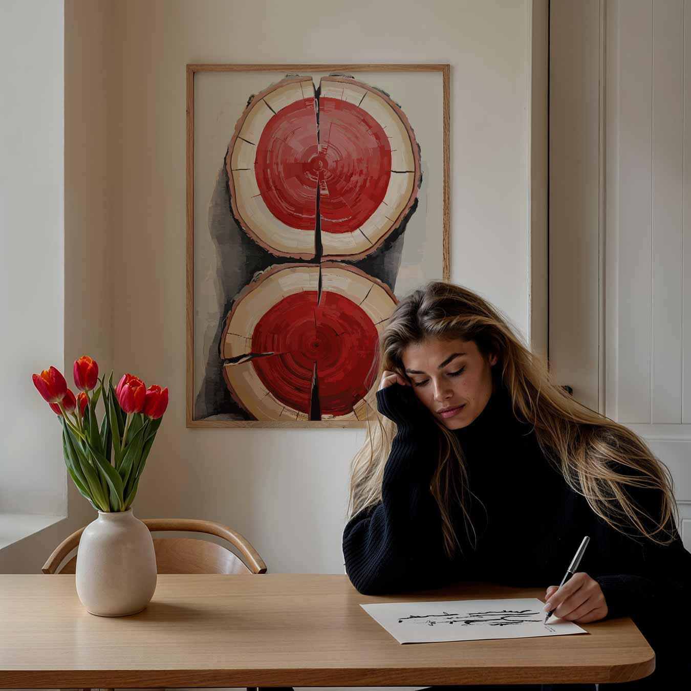 Moderne Houtstructuur Poster-WallArtistic