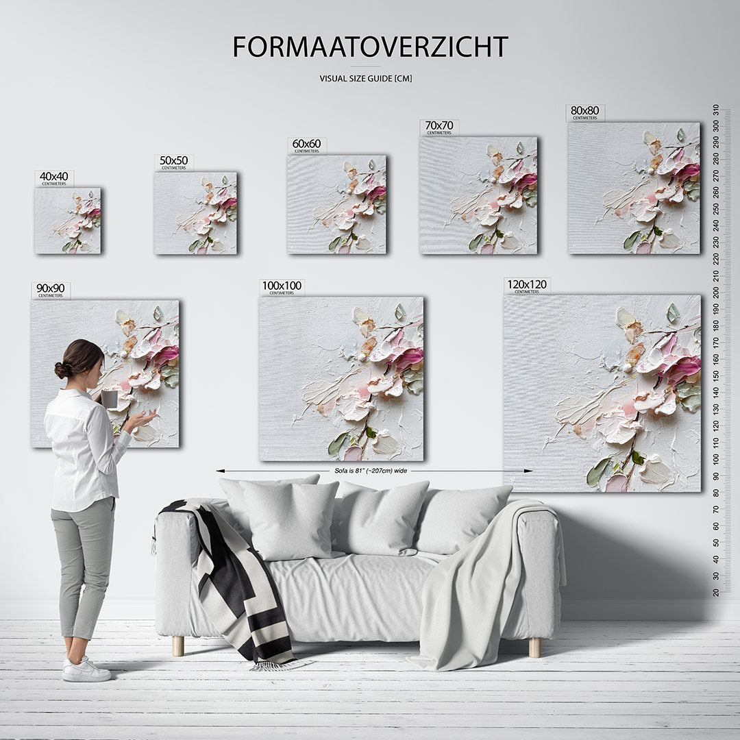 Bloemtextuur op doek Kunstwerk