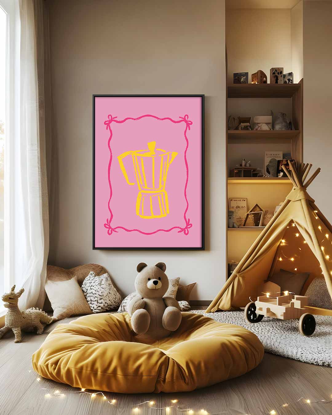 Retro Koffiezetter Kunstwerk Kunstwerk-canvas-dibond-plexiglas-wanddecoratie-WallArtistic