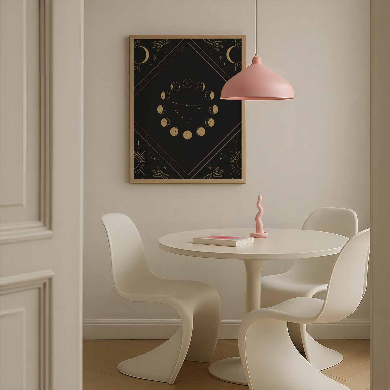 Maanfasen en Sterren Poster-WallArtistic