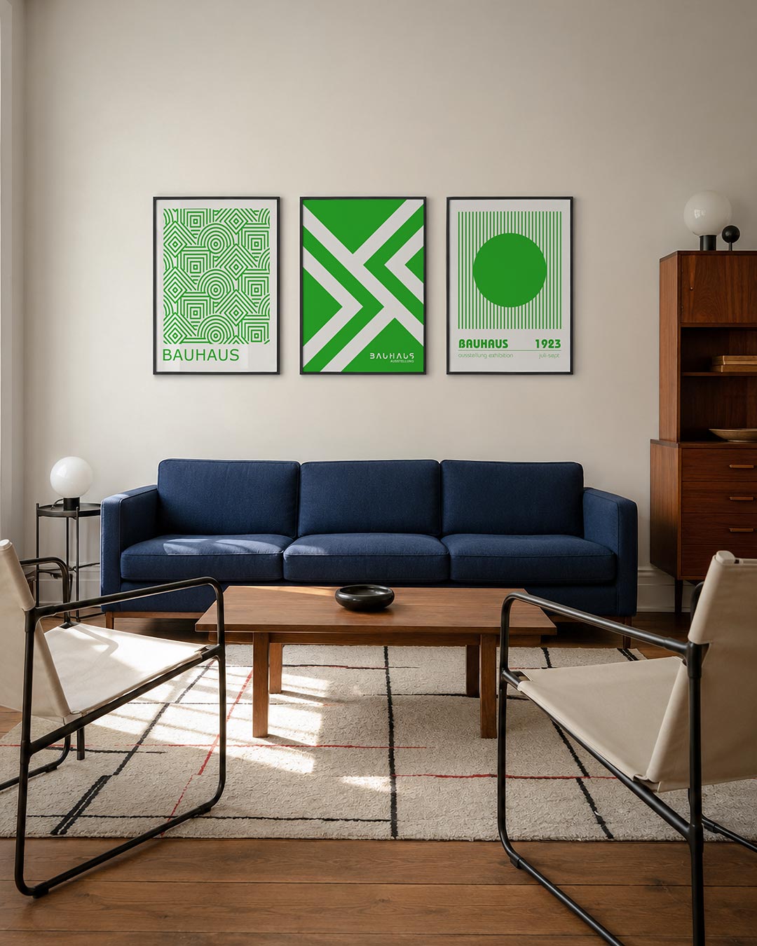 Groene lijnpatronen Posterset