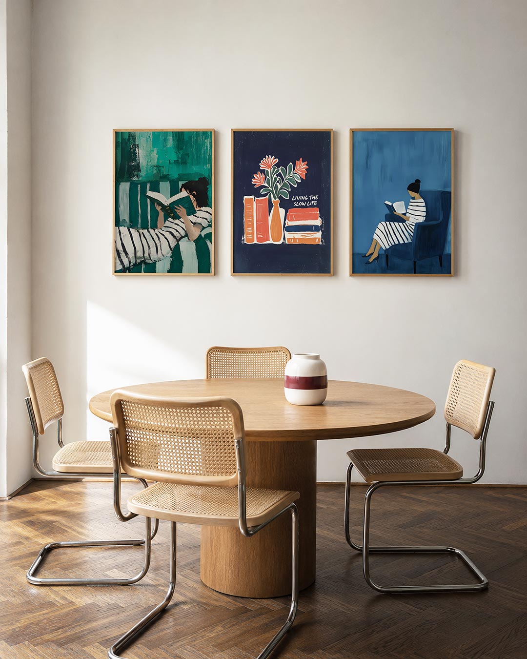 Lezende vrouw Posterset