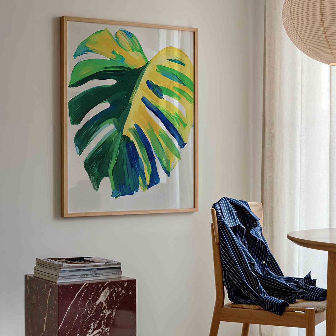 Blad in groene en gele tinten Poster