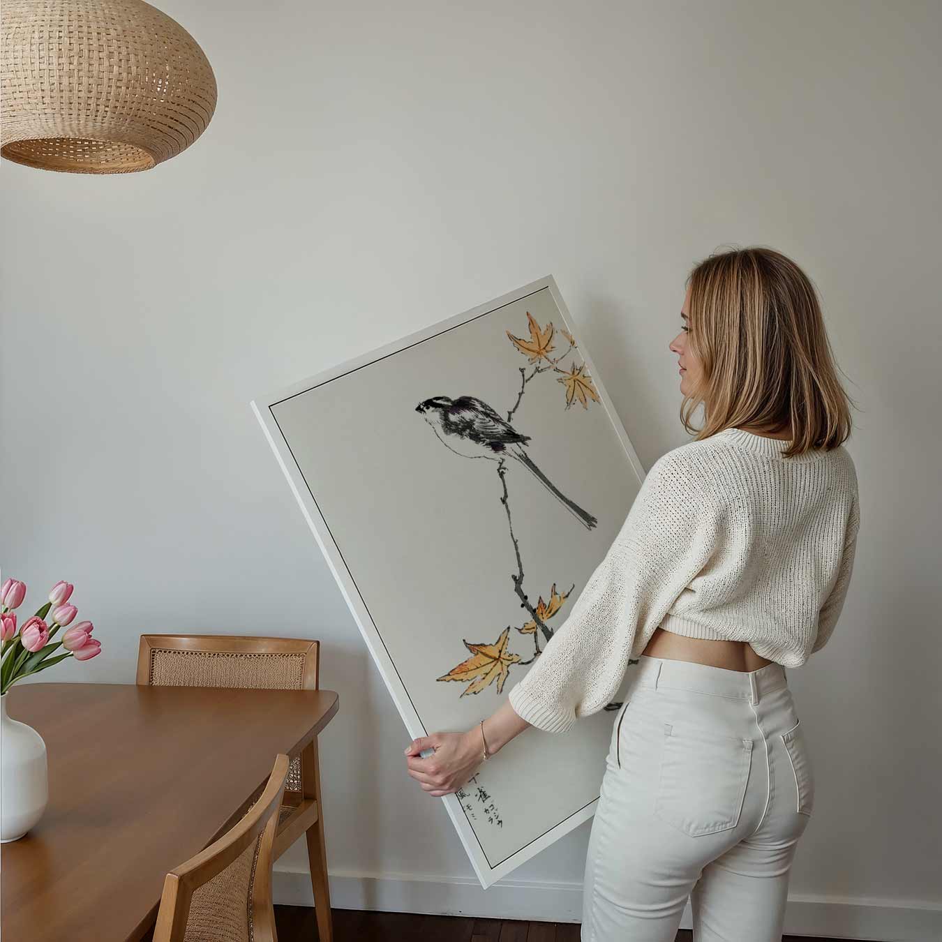 Rustieke Vogel op Herfsttak Poster-WallArtistic