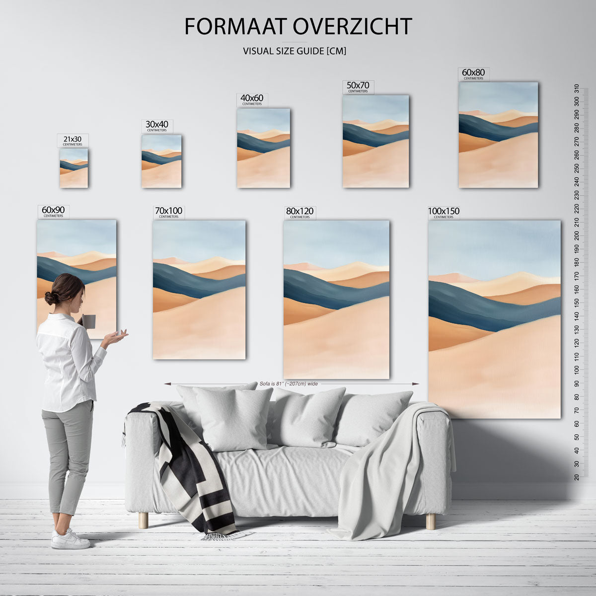 Landschap met golvende lijnen Poster