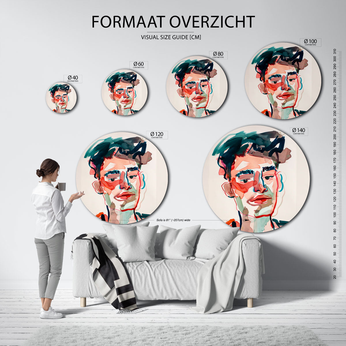 Portret in kleuren Muurcirkel