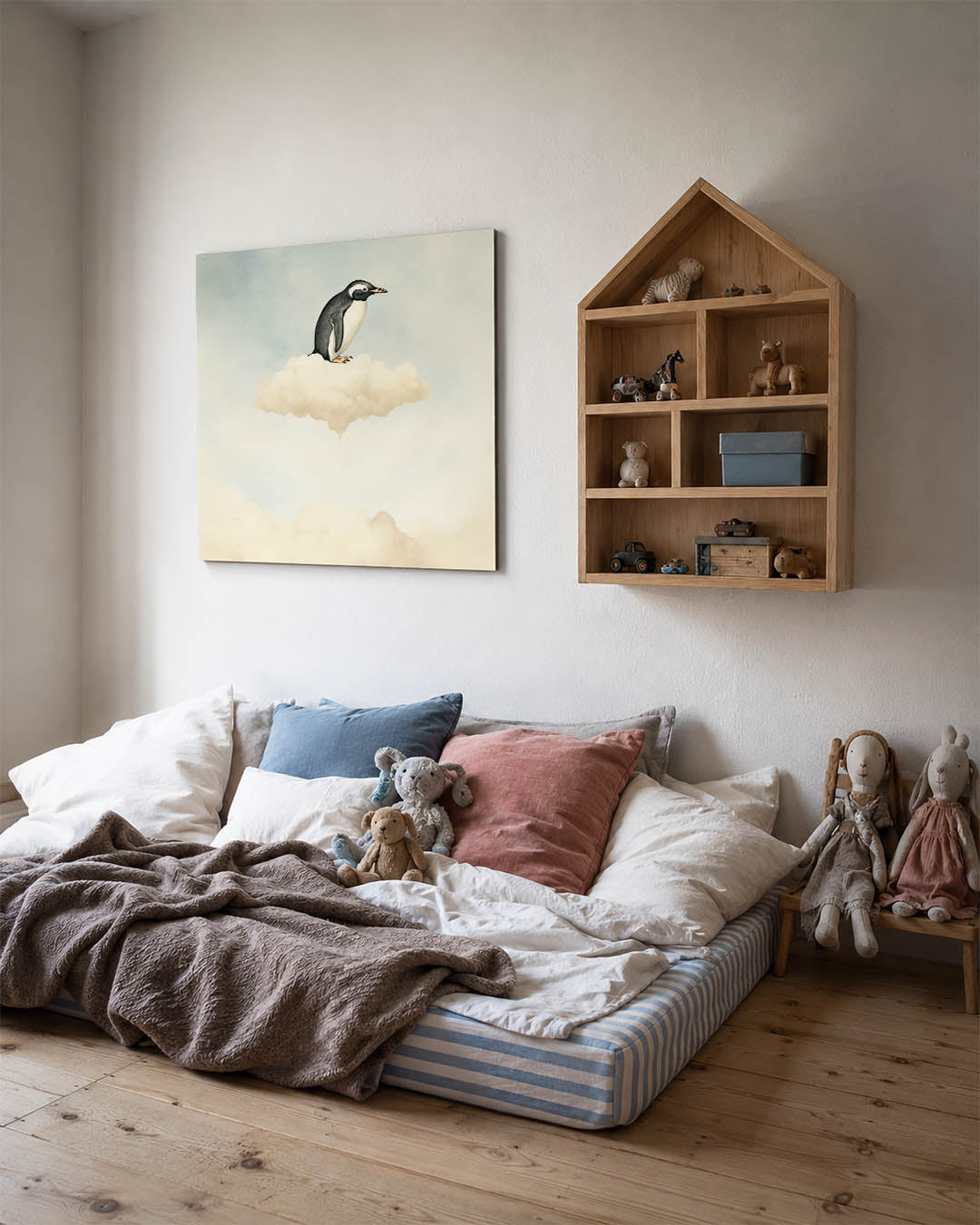 Dromerige pinguïn Kunstwerk