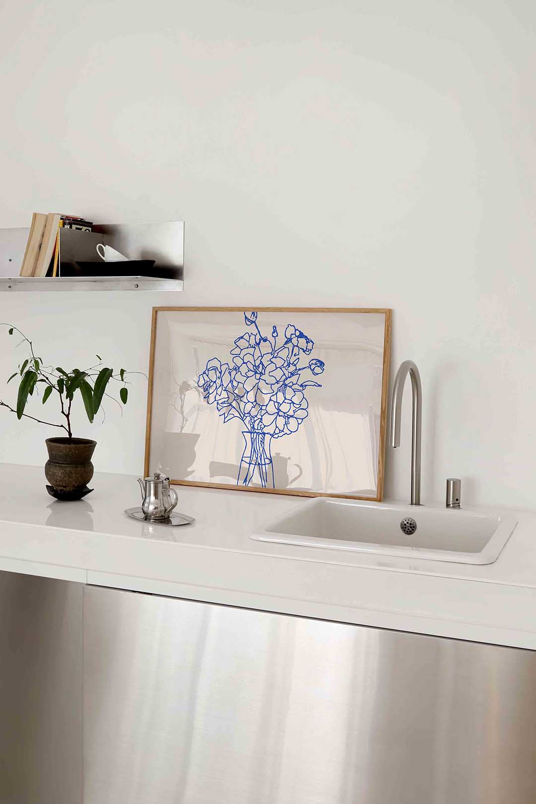 Bloemen in vaas Poster