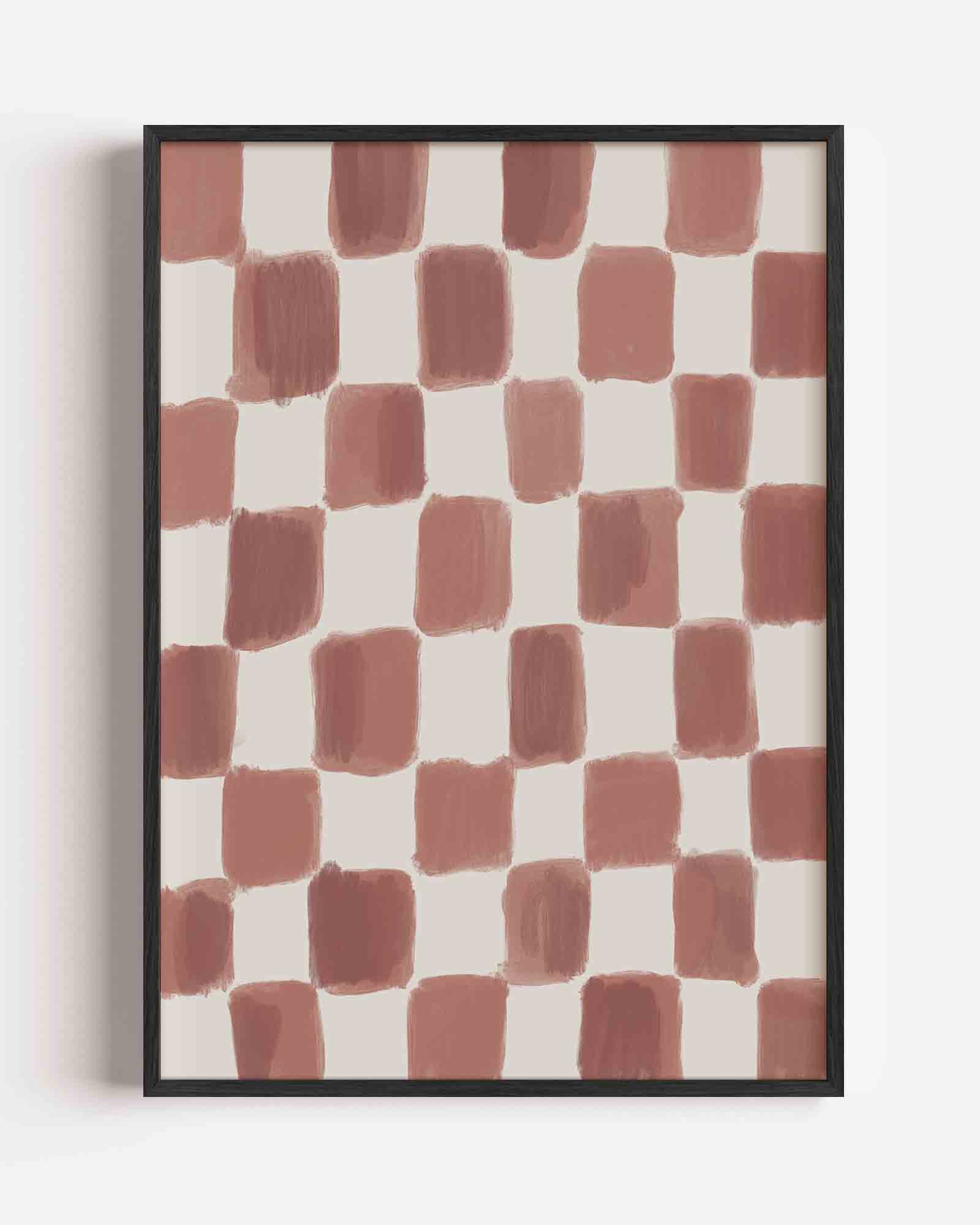 Geruite beige Poster