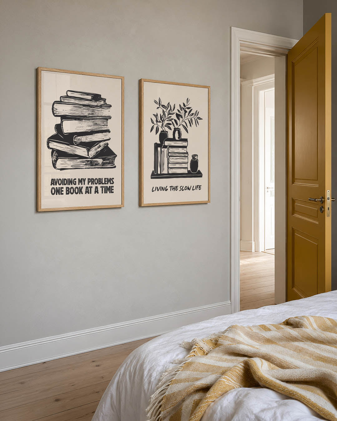 Boekenstapel illustratie Posterset