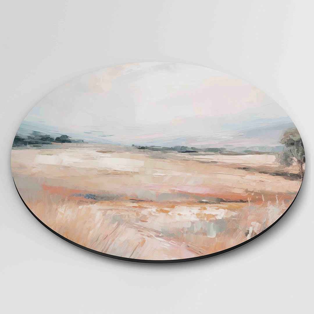 Landschap met zachte tinten Muurcirkel