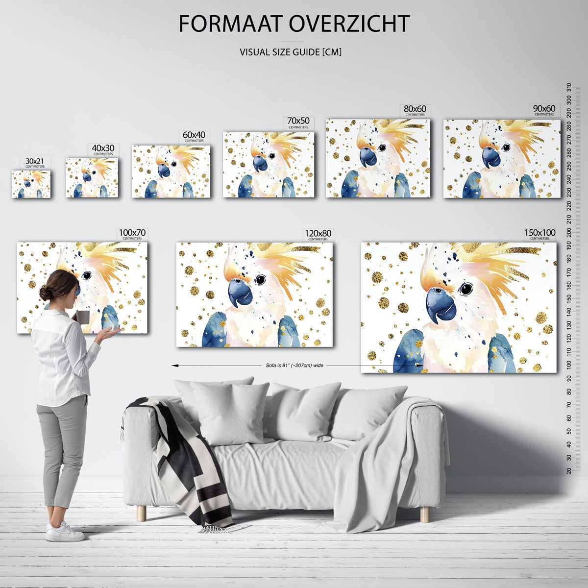 Papegaai met gouden stippen Poster