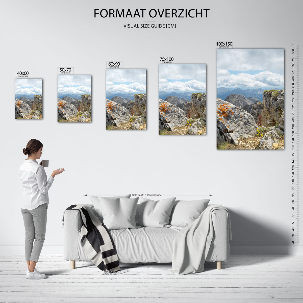 Berglandschap met rotsen Kunstwerk