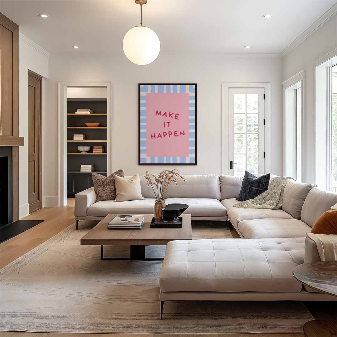 Inspirerende Muurposter Make It Happen Kunstwerk-canvas-dibond-plexiglas-wanddecoratie-WallArtistic