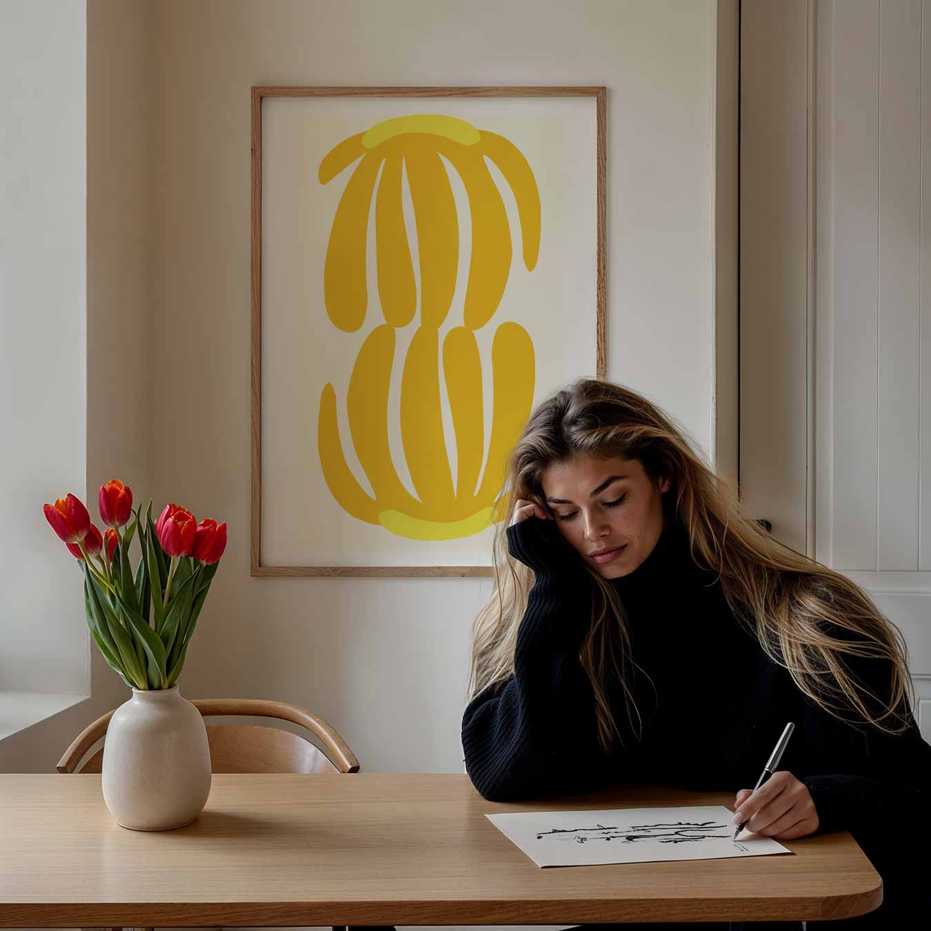 Gele Bloemenpracht Poster-WallArtistic