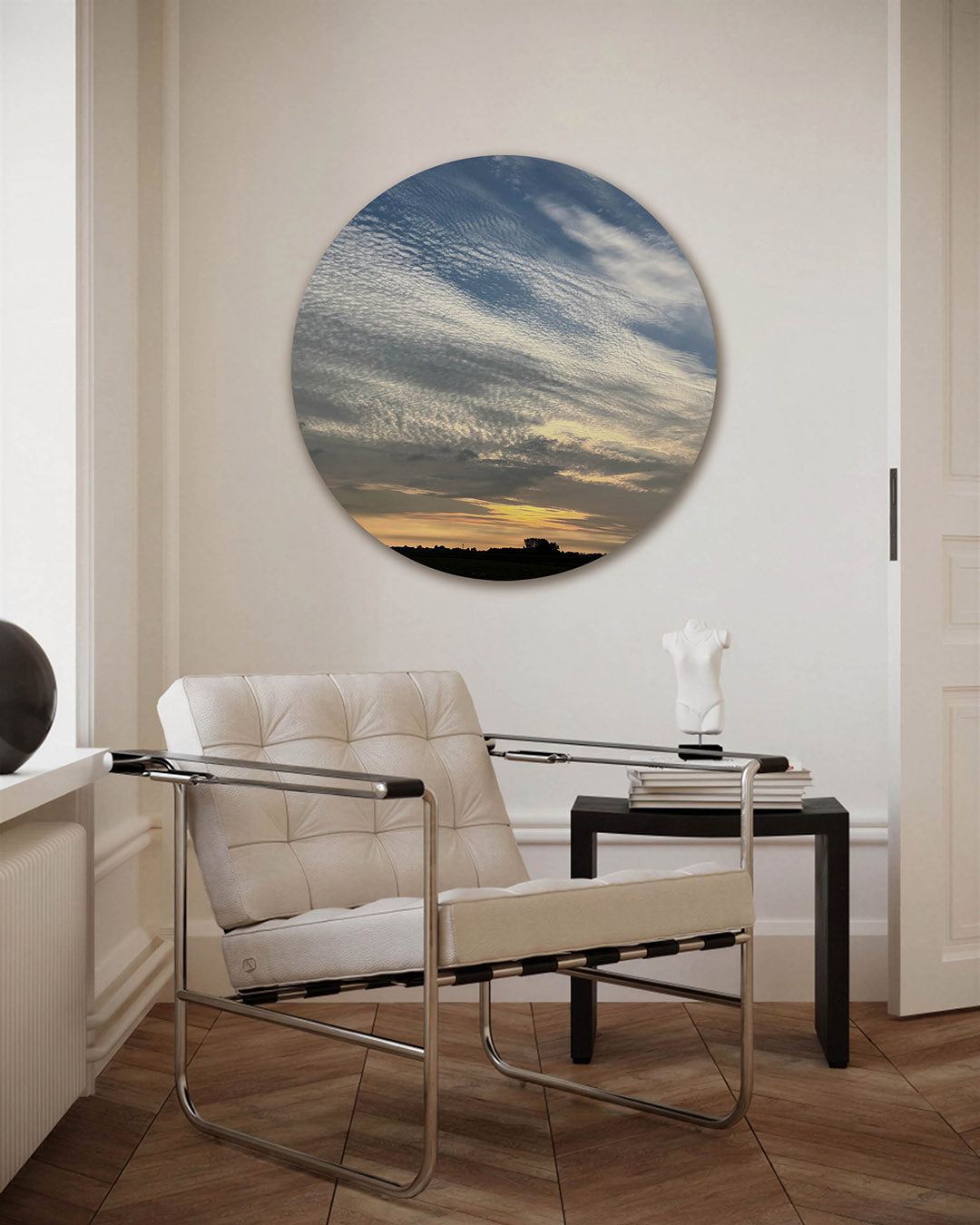 Wolkenspel bij zonsondergang Muurcirkel