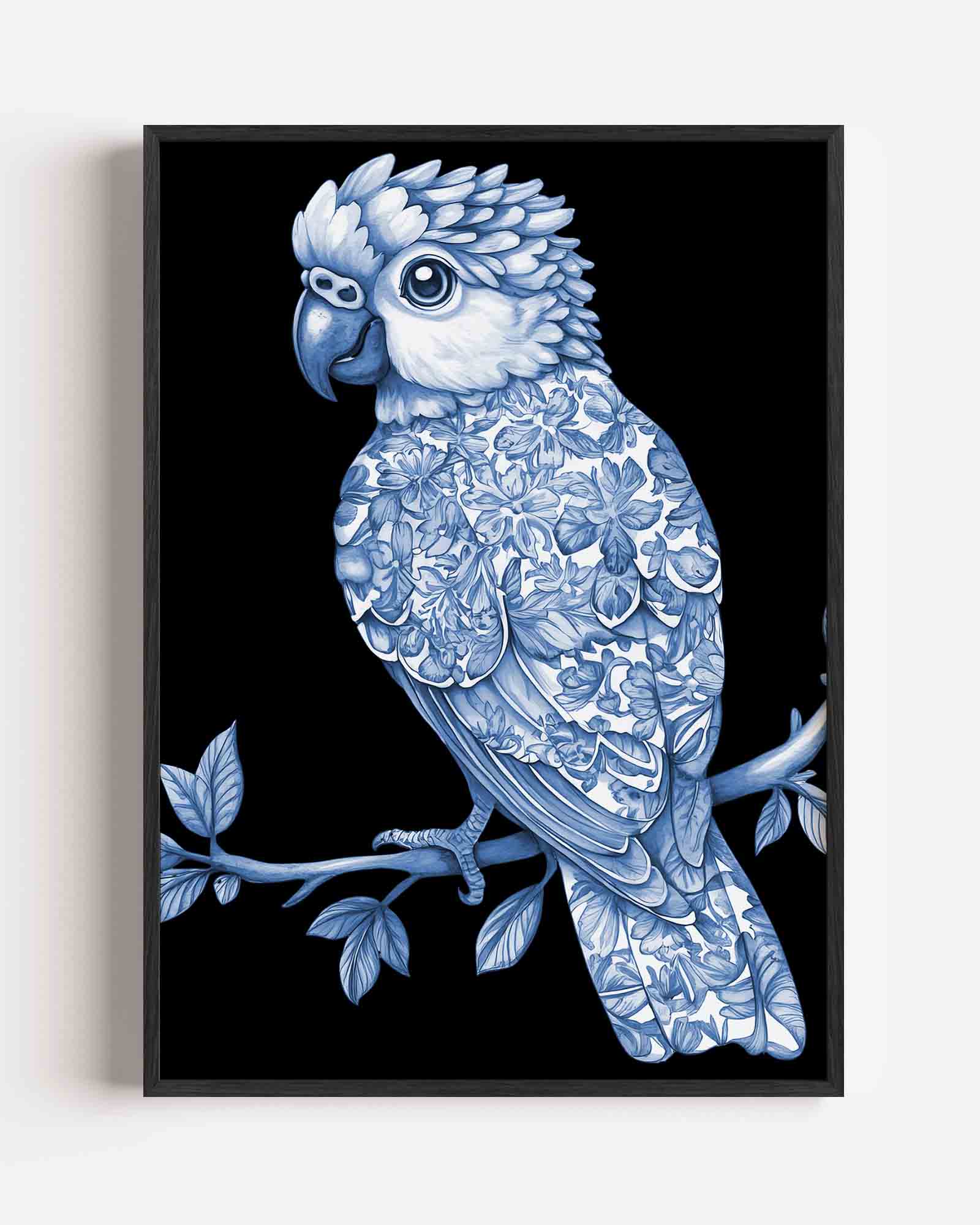 Papegaai met bloemen Poster