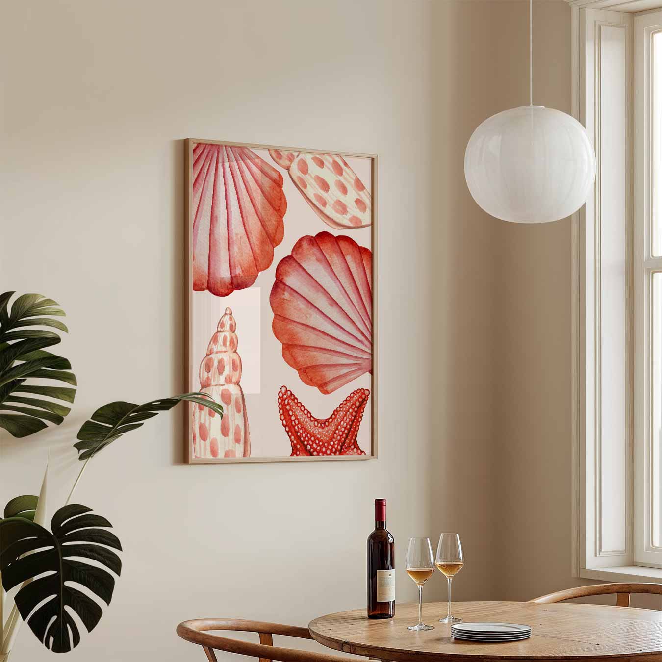 Roze schelpen Poster-WallArtistic
