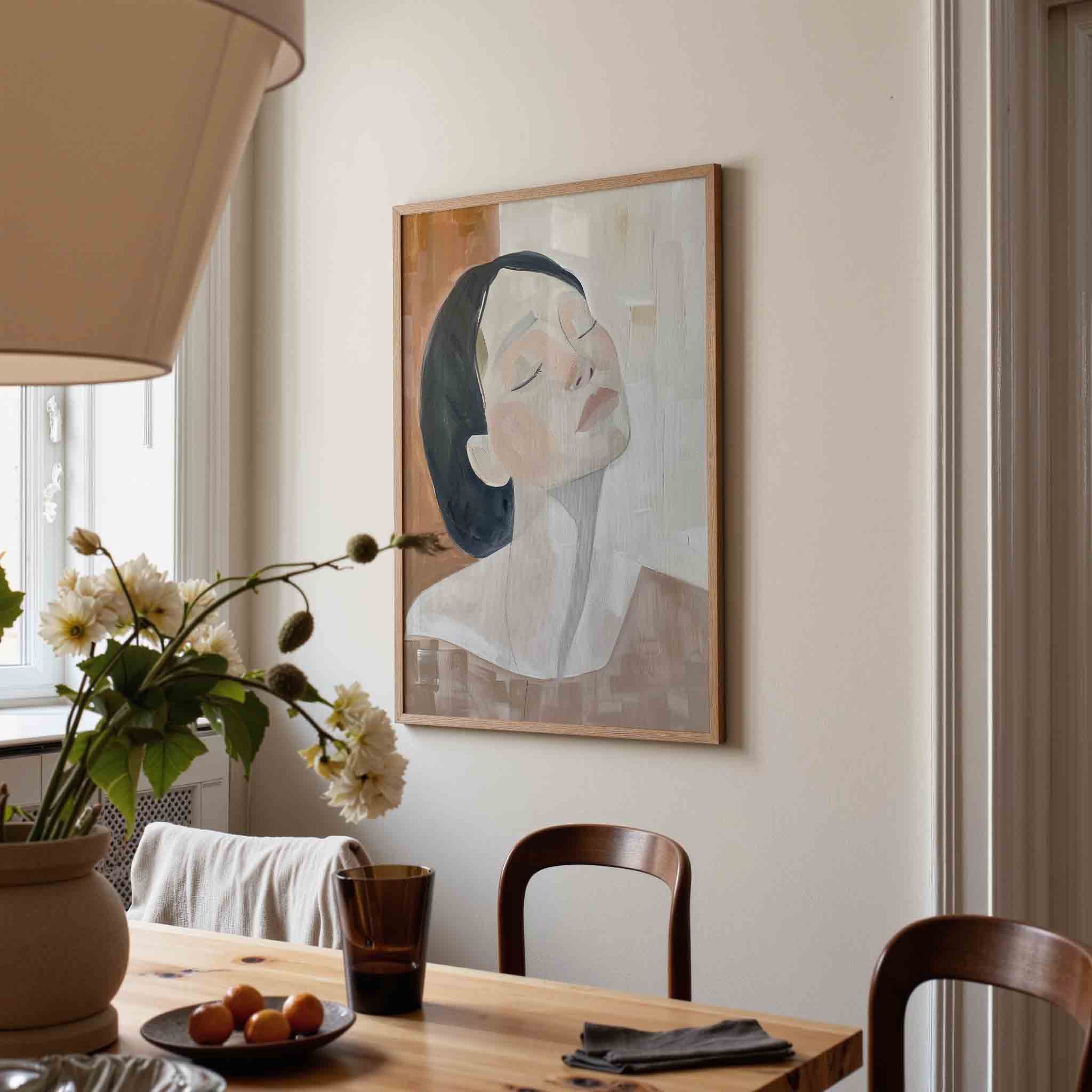 Vrouw met gesloten ogen Poster