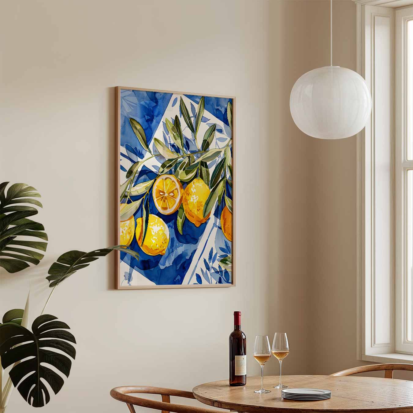 Verfrissende Zomer Citroen Kunstposter-WallArtistic