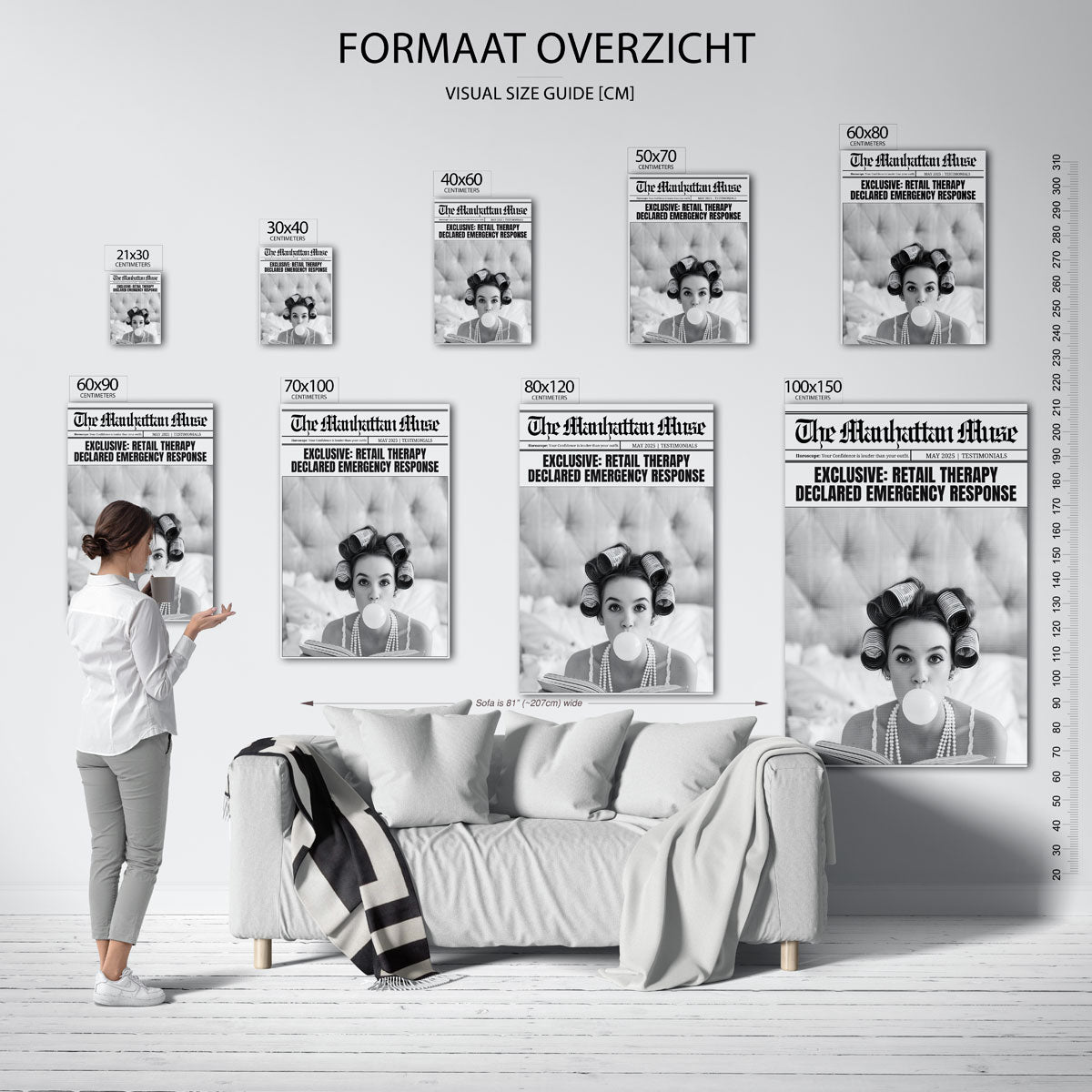 Vrouw met krulspelden Poster