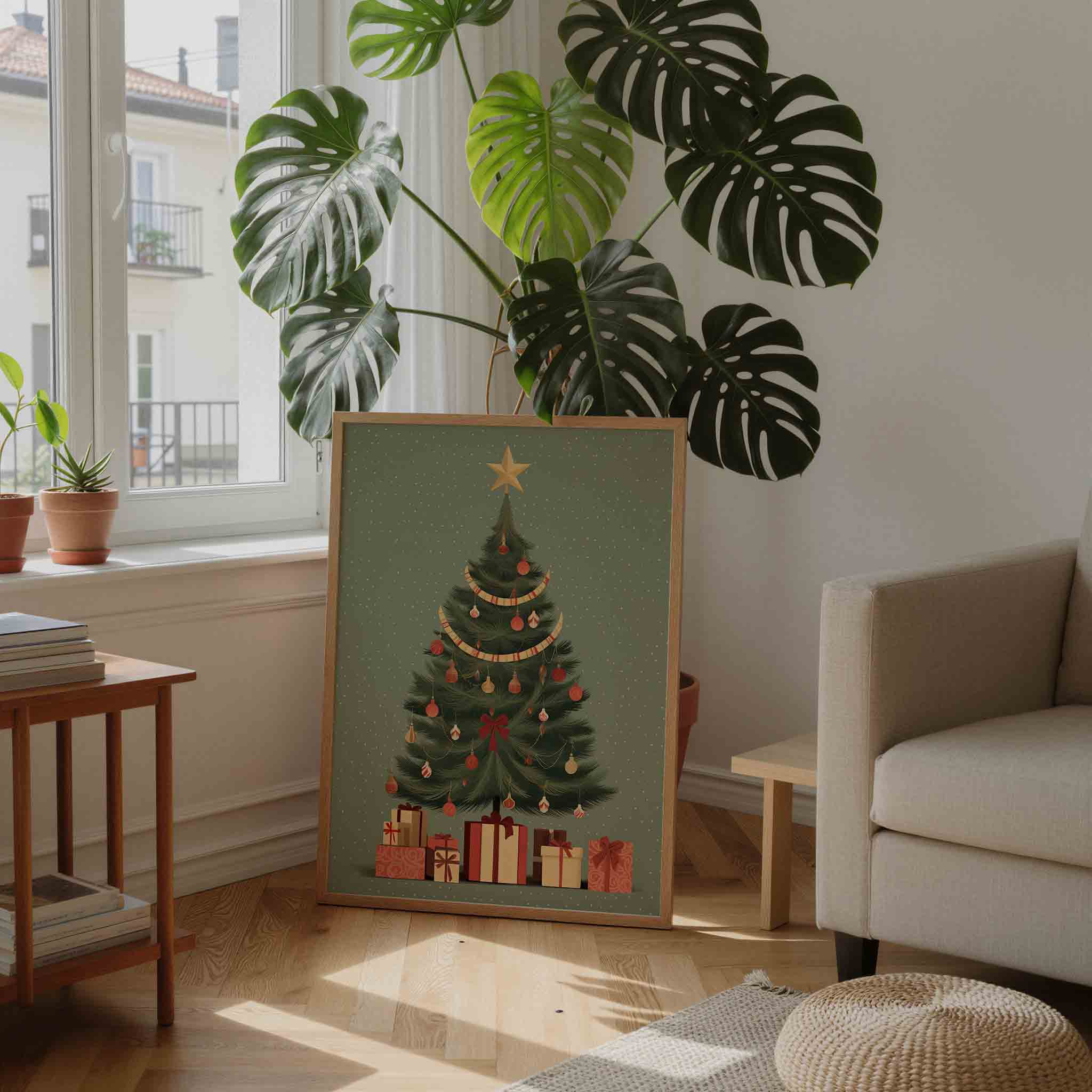 Kerstboom met cadeaus Poster