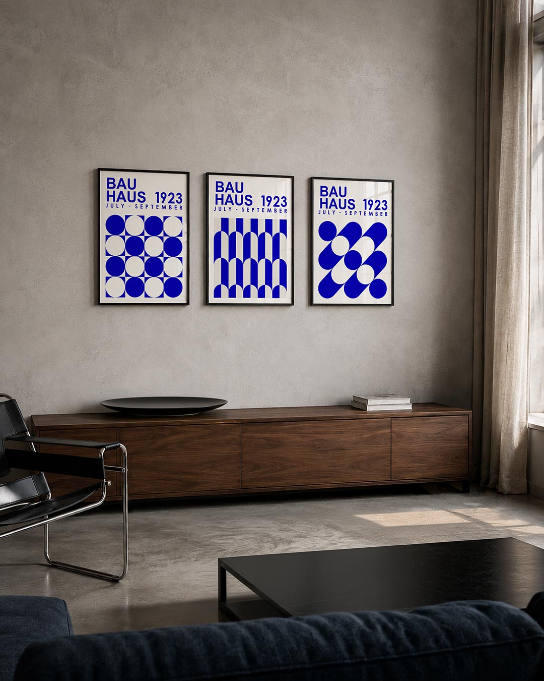 Cirkelritme blauw Posterset