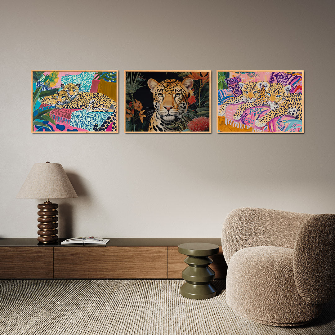 Kleurrijke dierenharmonie Posterset