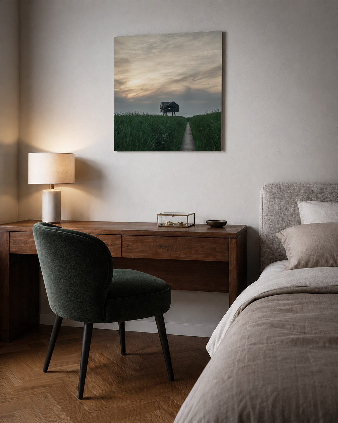 Houten hut Kunstwerk