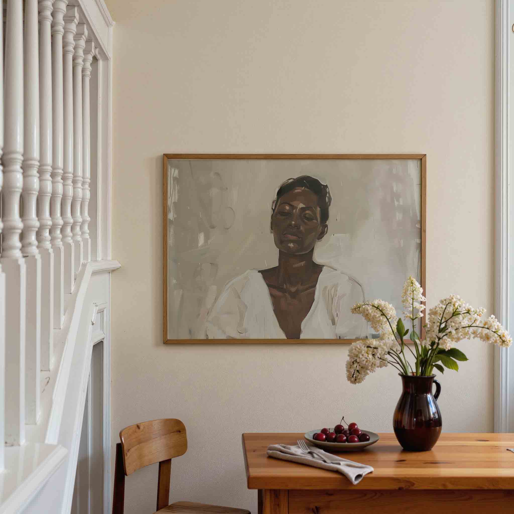 Portret met gesloten ogen Poster