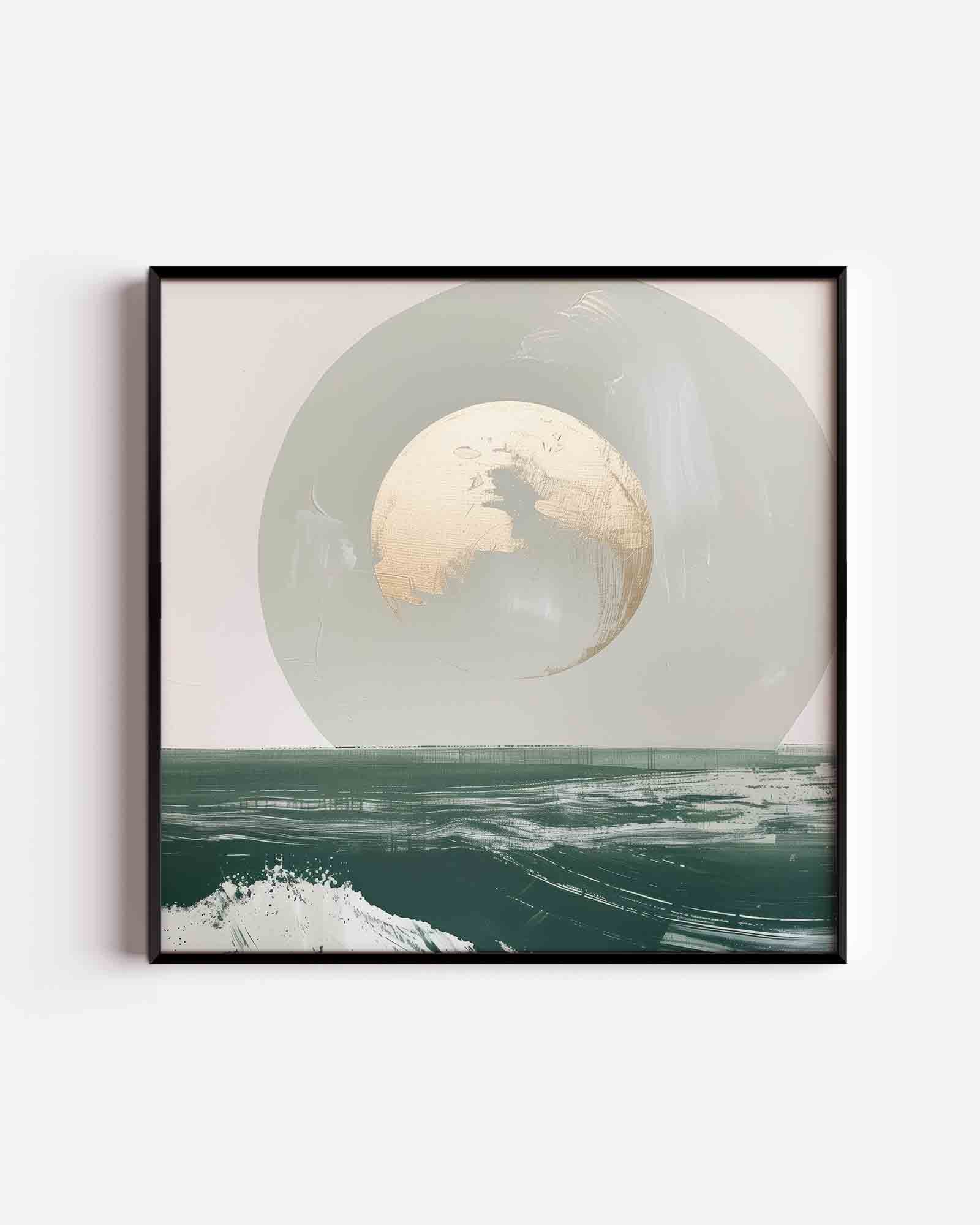Maan boven oceaan Poster