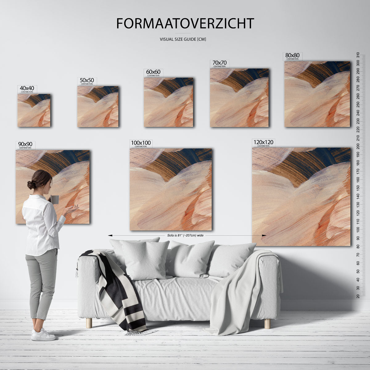 Abstracte penseelstreken Poster
