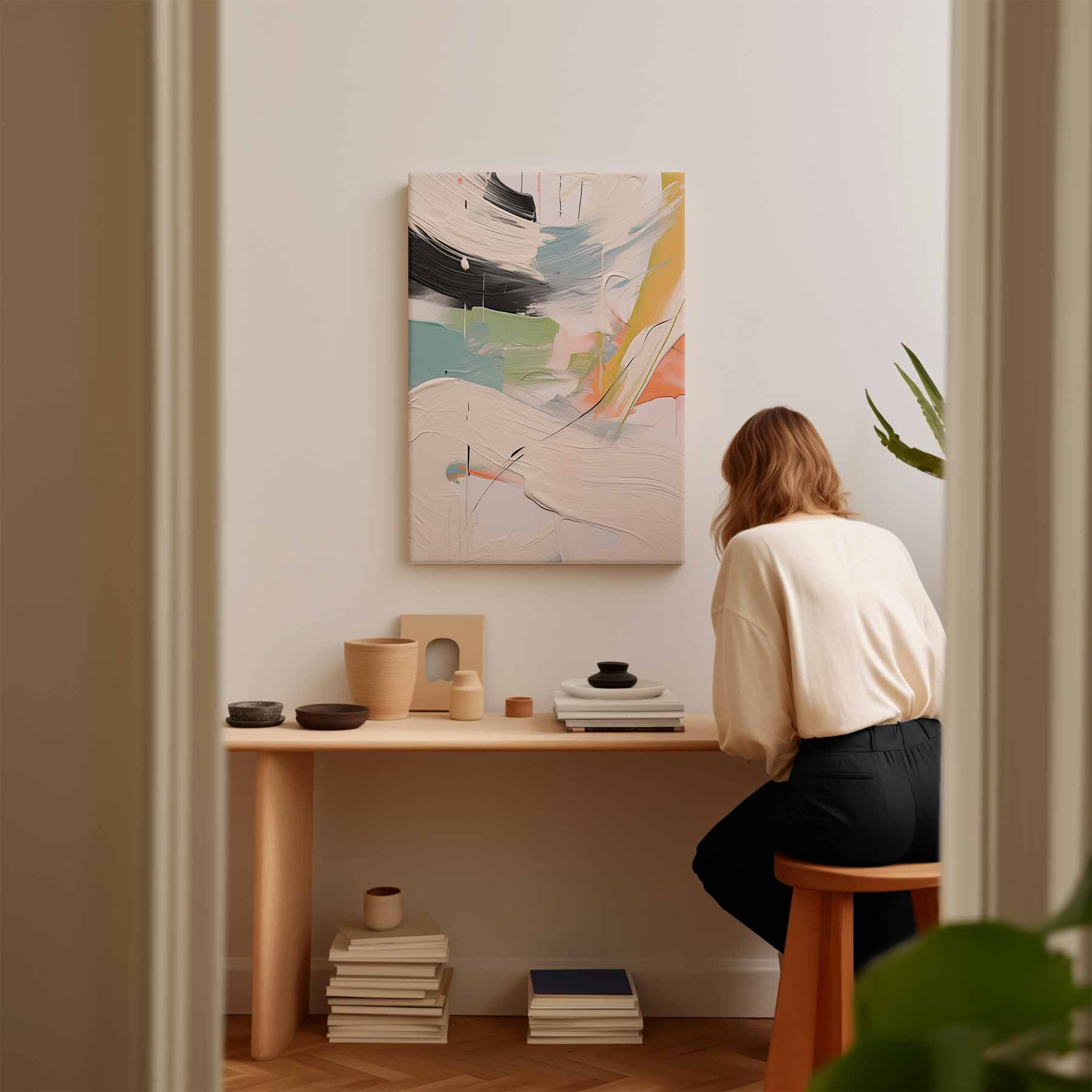 Kleurenstorm in Beweging Kunstwerk-canvas-dibond-plexiglas-wanddecoratie-WallArtistic