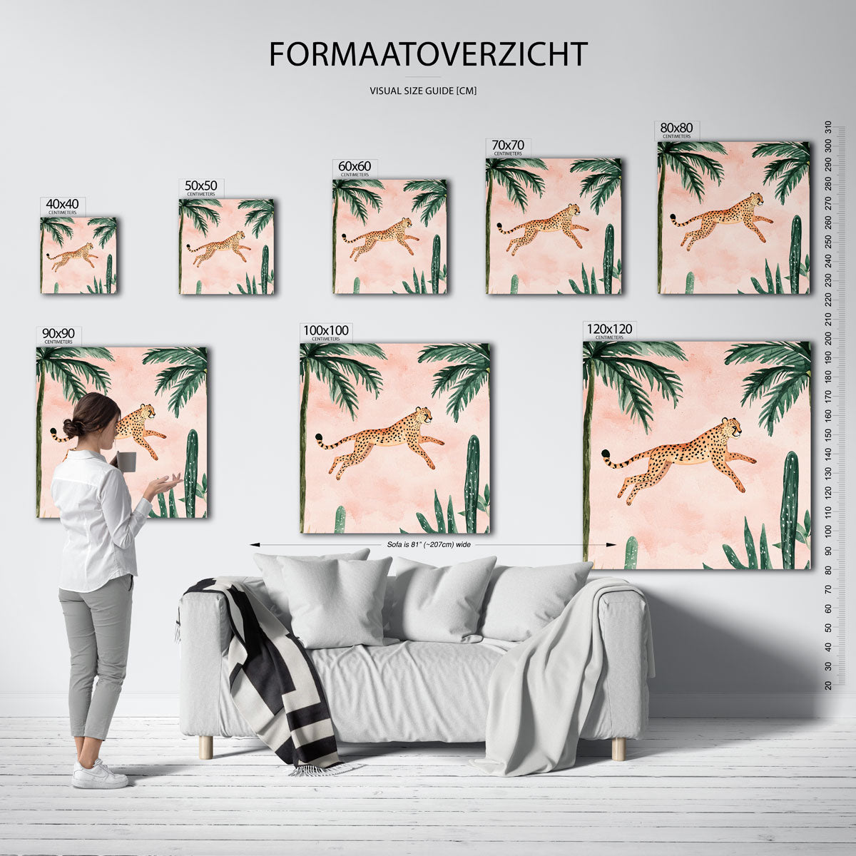 Springende luipaard Poster