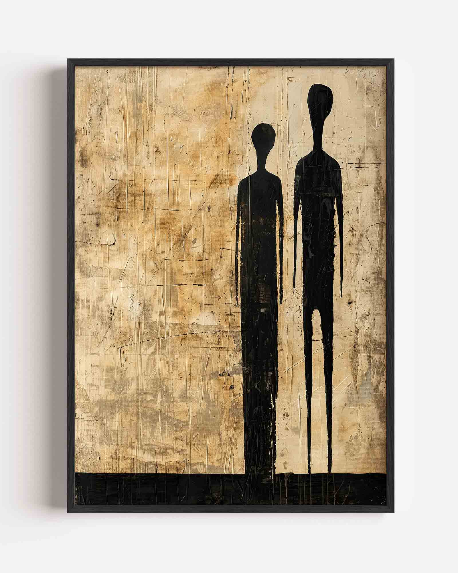 Twee zwarte figuren Poster