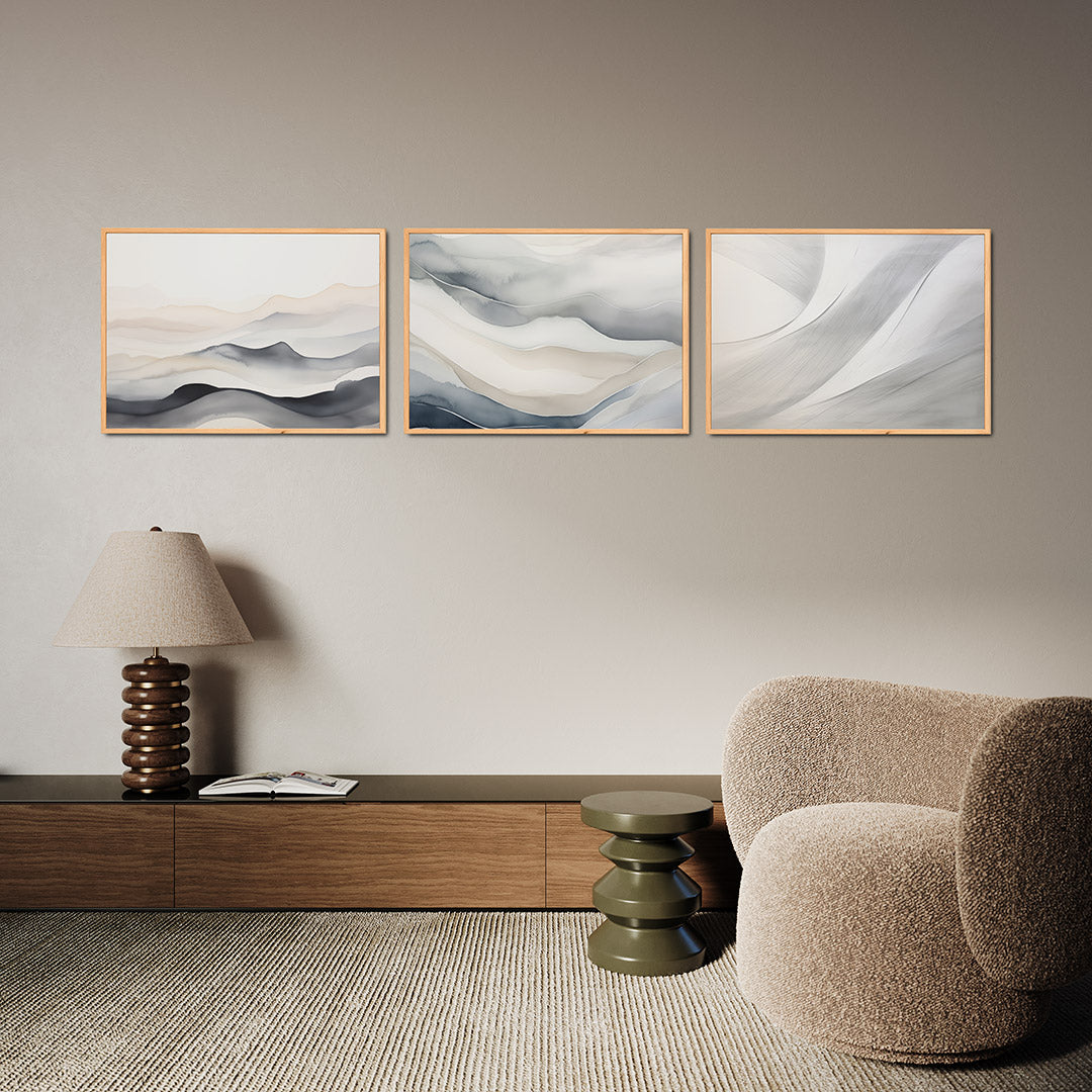 Zachte lijnengolven Posterset