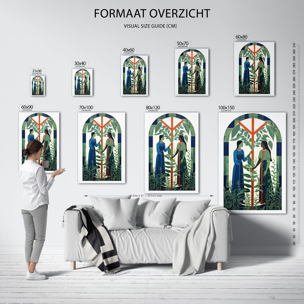 Twee figuren met planten Poster