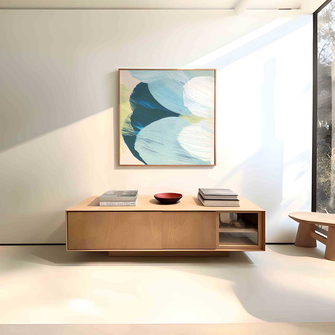 Abstracte blauwe vormen Poster