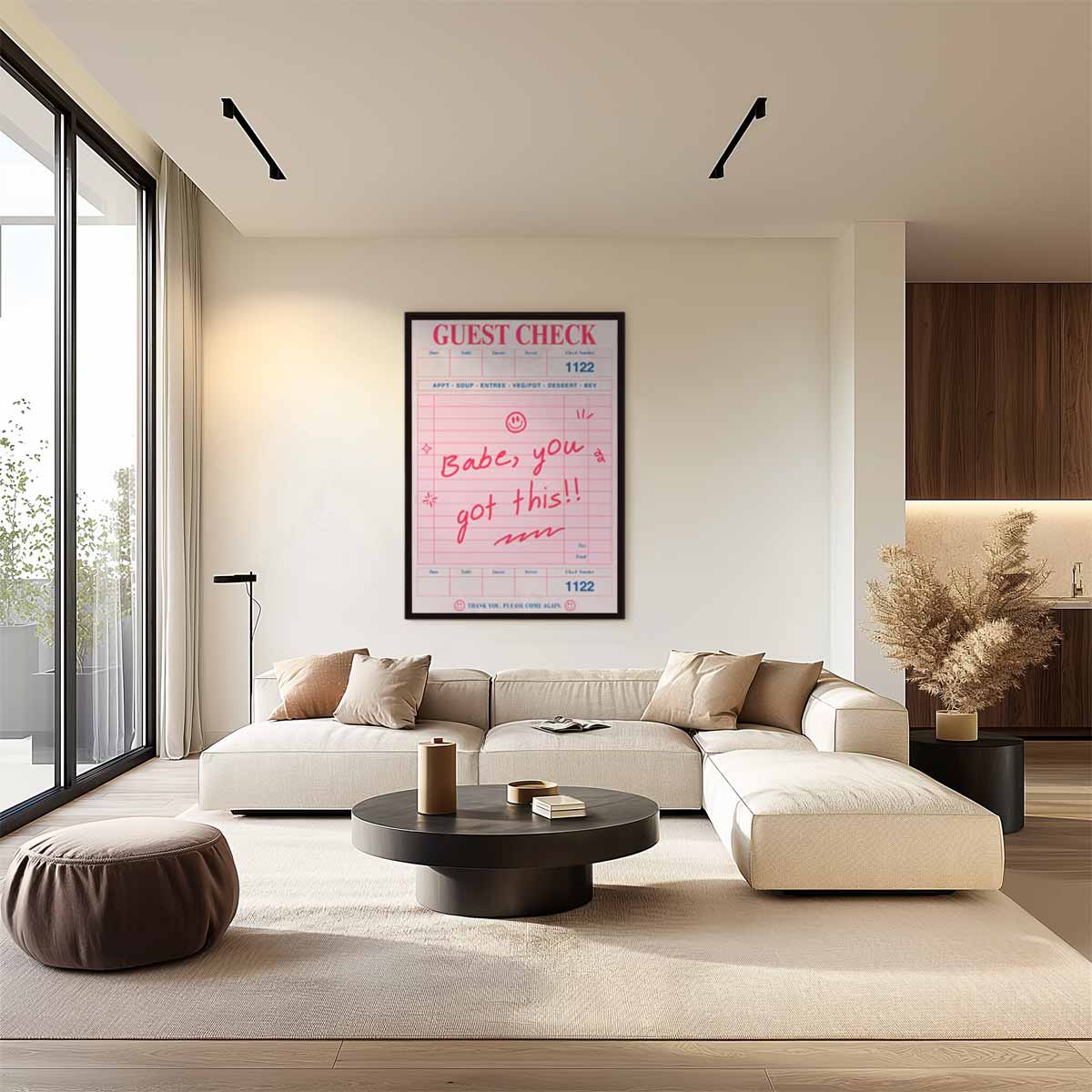 Motiverende Boodschap op Gastenbon Kunstwerk-canvas-dibond-plexiglas-wanddecoratie-WallArtistic