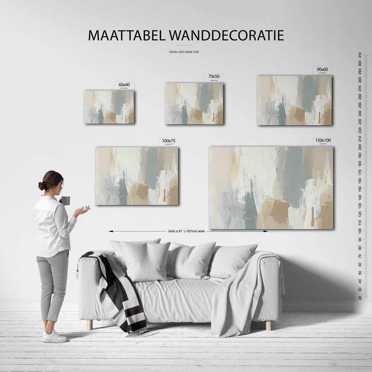 Zachte kleuren compositie Kunstwerk