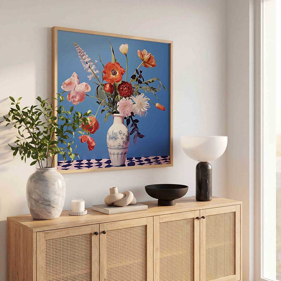 Bloemen in vaas Poster