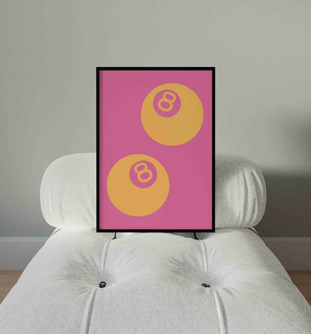 Gele ballen op roze Poster