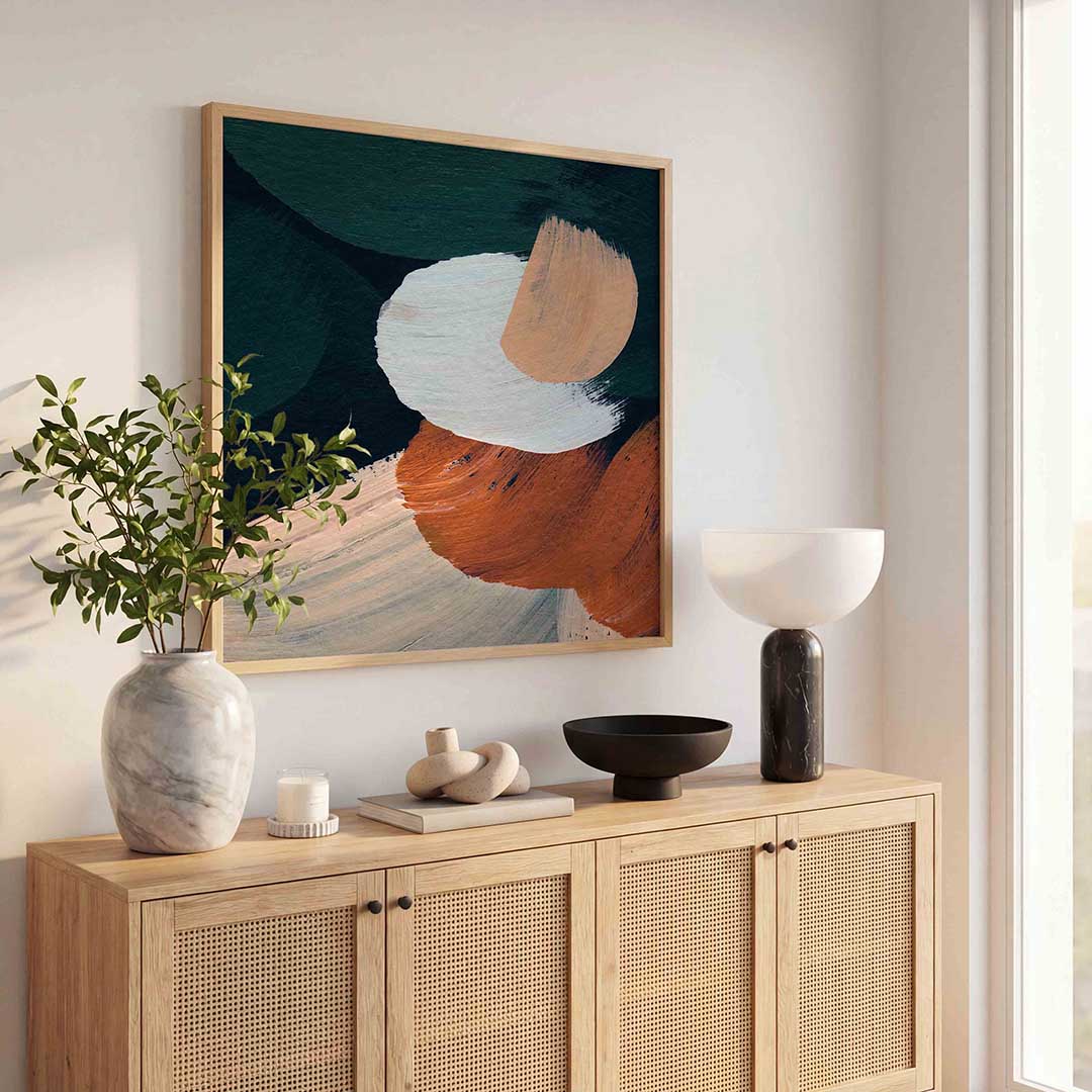 Abstracte penseelstreken Poster