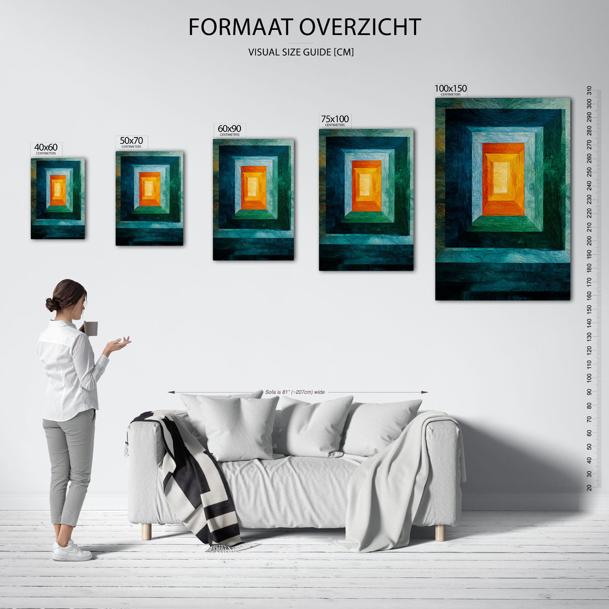 Kleurrijke geometrie Kunstwerk